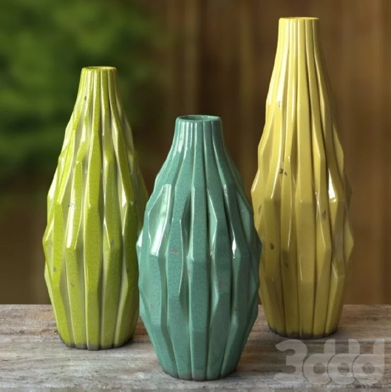 Vases "Cactus" with craquelure